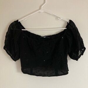 Bershka sequined party top size s - black